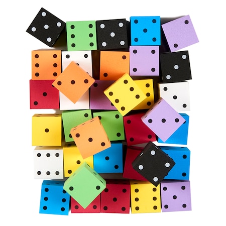 Koplow Games Foam Spot Dice, 2in, Assorted Colors, PK36 18930